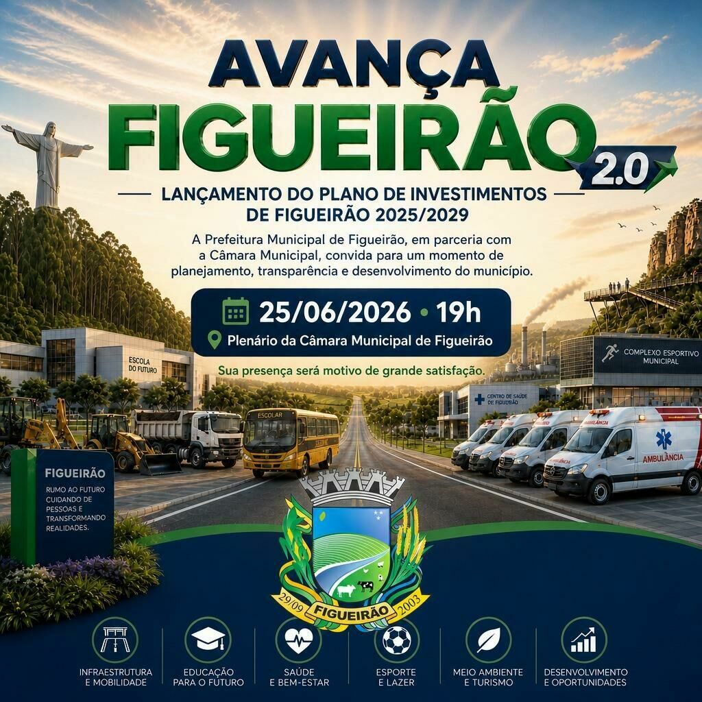 Imagem de compartilhamento para o artigo Prefeito Juvenal Consolaro convida população para lançamento do Avança Figueirão 2.0 nesta quinta-feira da MS Todo dia